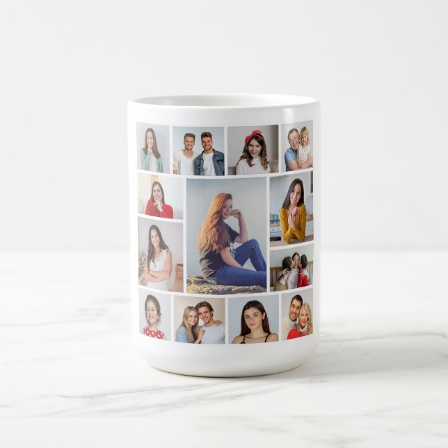 Skapa din egen 13-fotokollage kaffemugg (Center)