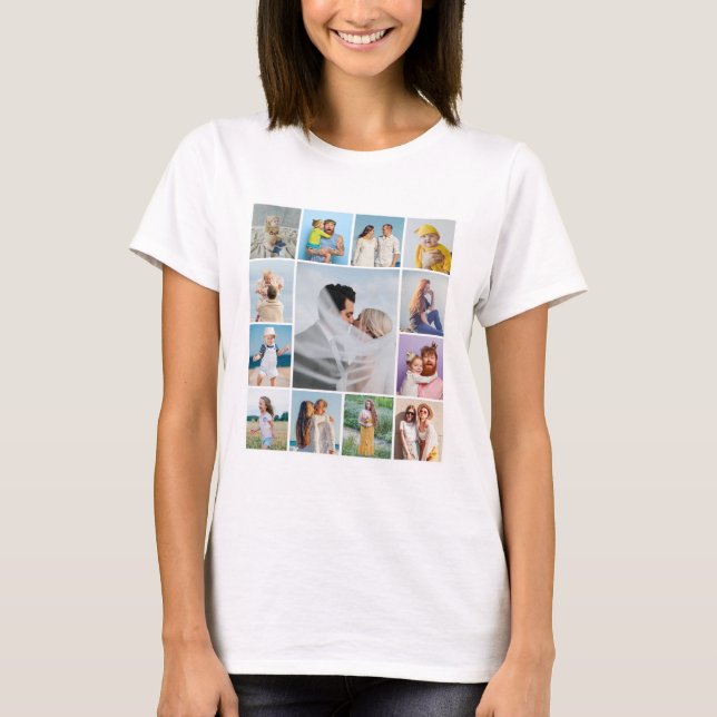 Skapa din egen 13 fotokollage t shirt (Framsida)