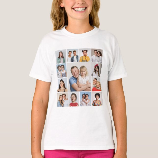 Skapa din egen 13 fotokollage t shirt (Framsida)