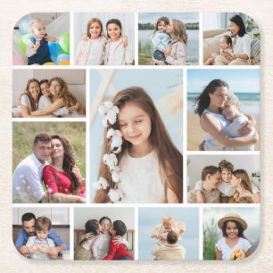 Skapa din egen 13 fotokollage underlägg papper kvadrat