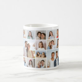 Skapa din egen 14-foto collage kaffemugg