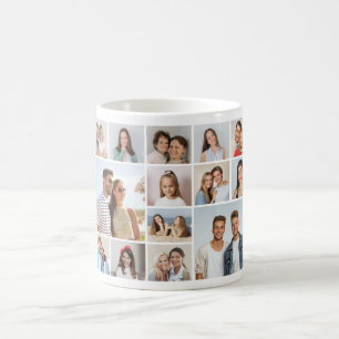 Skapa din egen 14-foto collage kaffemugg