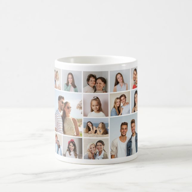 Skapa din egen 14-foto collage kaffemugg (Center)