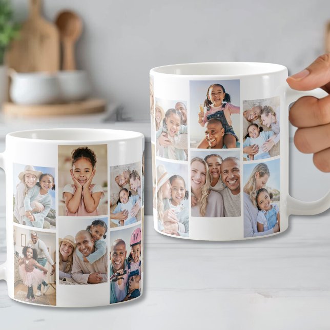 Skapa din egen 14-fotocollage kaffemugg (Create your Own 14 Photo Collage Coffee Mug)