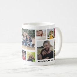 Skapa din egen 15-familjs fotokollage White Kaffemugg