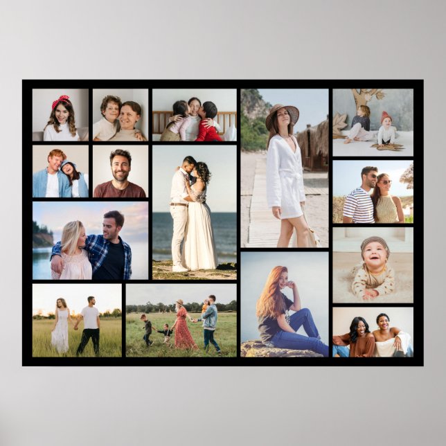 Skapa din egen 15-foto collageaffisch poster (Framsidan)