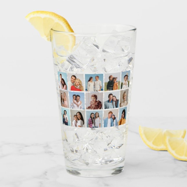 Skapa din egen 15 fotokollage glaskopp (Framsida Ice)