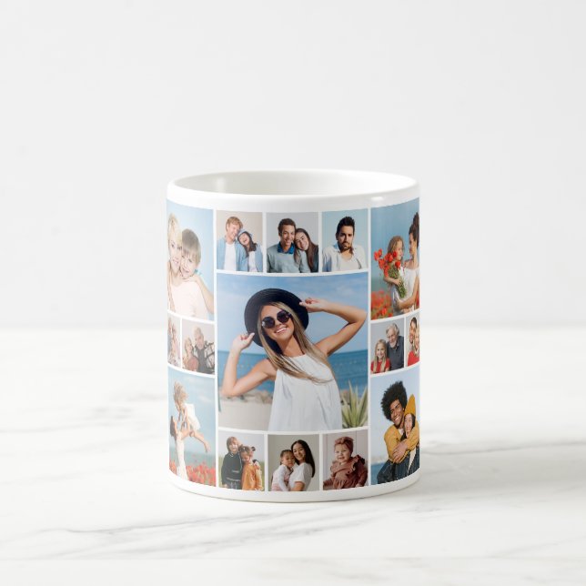 Skapa din egen 15 fotokollage kaffemugg (Center)
