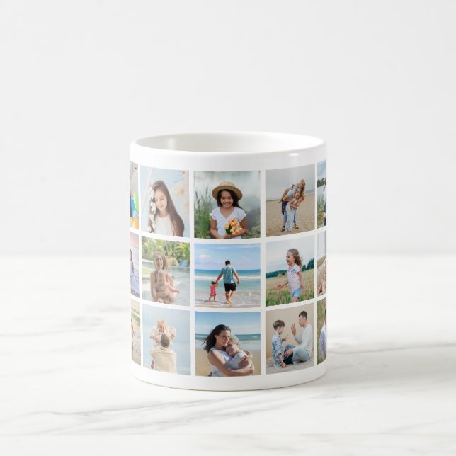 Skapa din egen 15 fotokollage kaffemugg (Center)