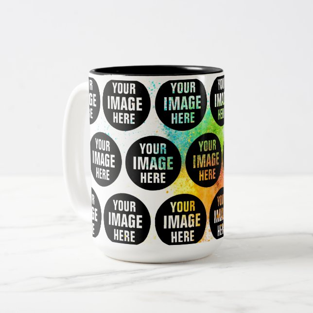Skapa din egen 15 oz två tonkaffe Mugg (Framsida vänster)