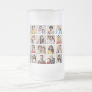 Skapa din egen 16 fotokollage frostat ölglas
