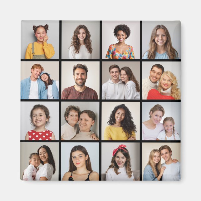 Skapa din egen 16 fotokollage magnet (Framsidan)