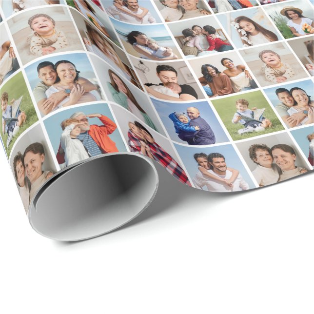 Skapa din egen 16 fotokollage presentpapper (Rullad Hörn)