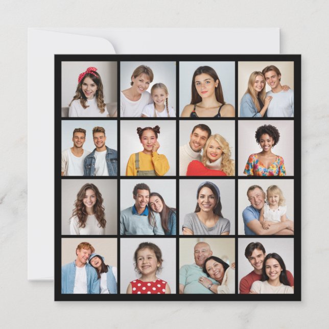 Skapa din egen 16 Photo Collage Hälsning Kort (Framsida)