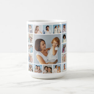 Skapa din egen 17-foto collage kaffemugg