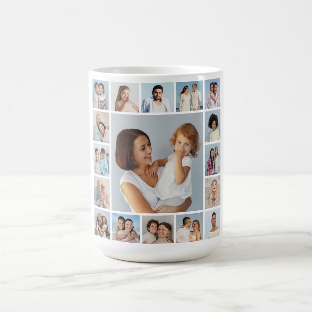 Skapa din egen 17-foto collage  kaffemugg (Center)