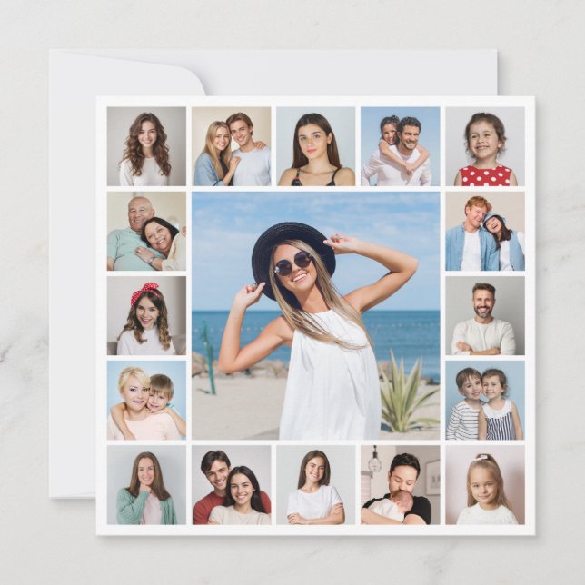 Skapa din egen 17-foto collage kort (Framsida)