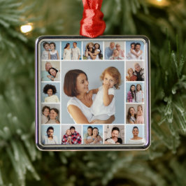 Skapa din egen 17 fotokollage julgransprydnad metall
