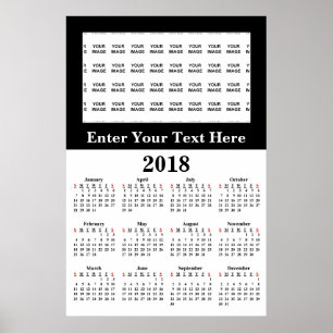 Skapa din egen 2018 anpassade kalenderaffisch poster