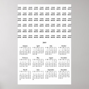 Skapa din egen 2019 anpassad kalenderaffisch poster