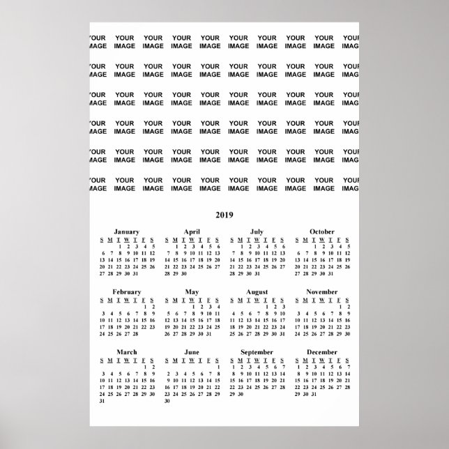 Skapa din egen 2019 anpassad kalenderaffisch poster (Framsidan)