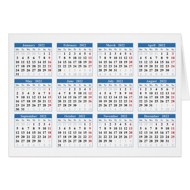 Skapa din egen 2022-kalender OBS kort (Framsidan Horizontal)
