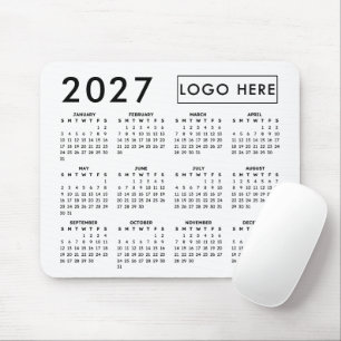 Skapa din egen 2027 företagslogotypkalender musmatta