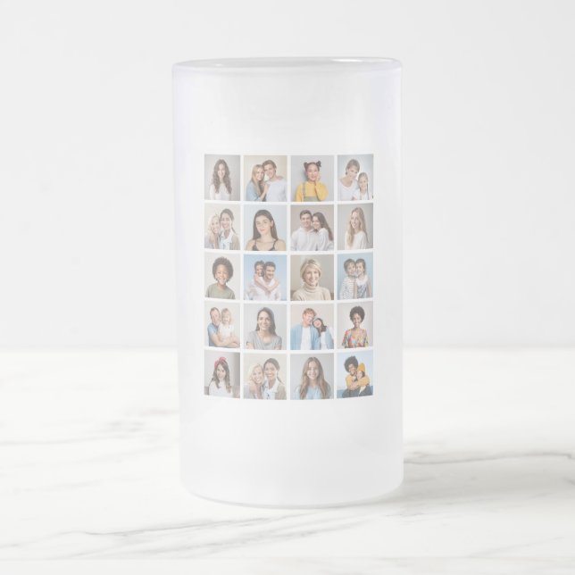 Skapa din egen 20-fotokollage frostat ölglas (Center)