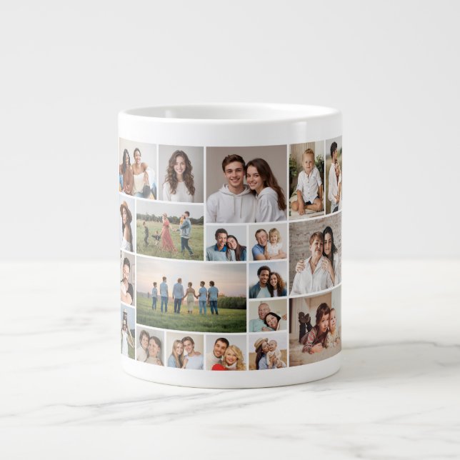 Skapa din egen 20-fotokollage jumbo mugg (Framsidan)