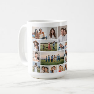 Skapa din egen 20-fotokollage kaffemugg