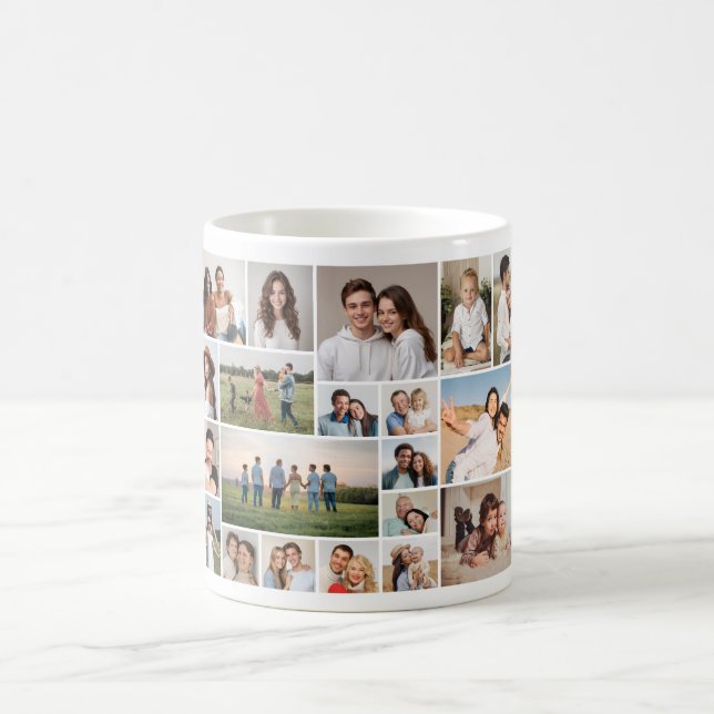 Skapa din egen 20-fotokollage kaffemugg (Center)