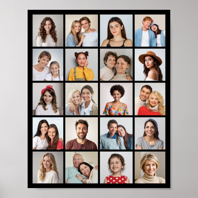Skapa din egen 20-fotokollage Poster (Framsidan)