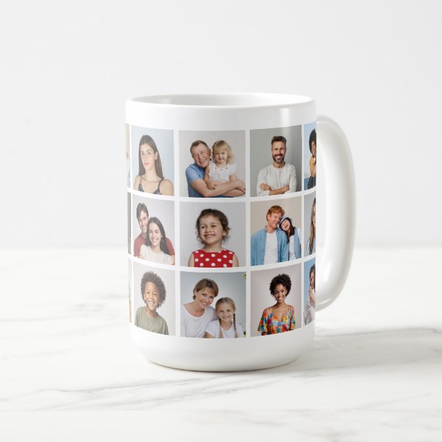 Skapa din egen 21-foto collage  kaffemugg (Framsida höger)