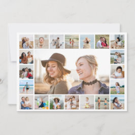 Skapa din egen 21-foto Collage redigerbar färg Anteckningskort