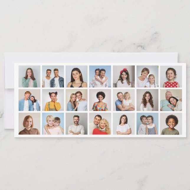 Skapa din egen 21-foto collage redigerbar färg  inbjudningar (Framsida)