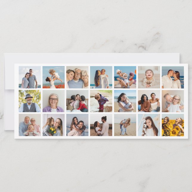 Skapa din egen 21-foto Collage Redigerbar färg  Inbjudningar (Framsida)