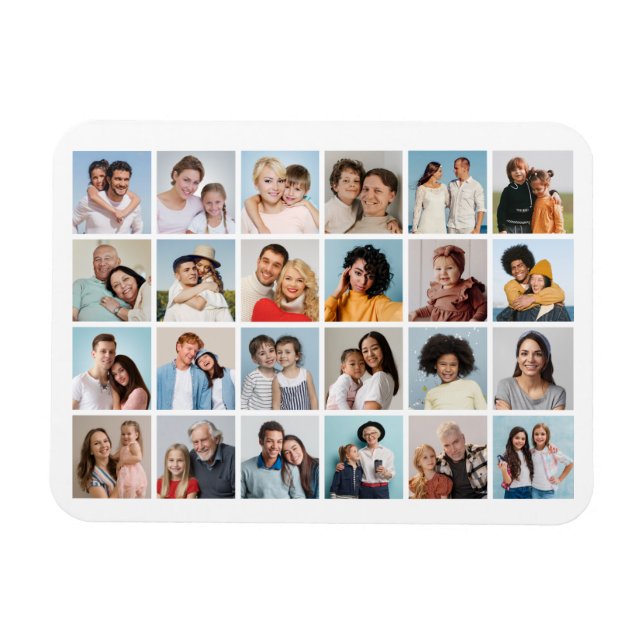 Skapa din egen 24 fotopassage flexibel magnet (Horisontell)