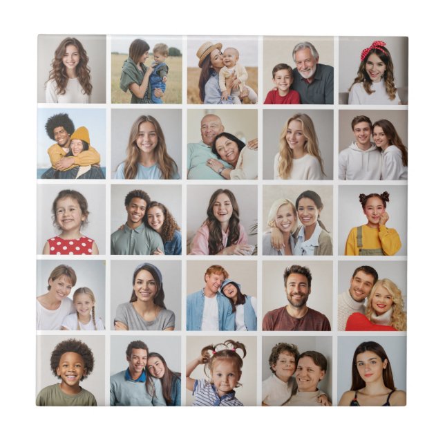 Skapa din egen 25 fotokollage kakelplatta (Framsidan)