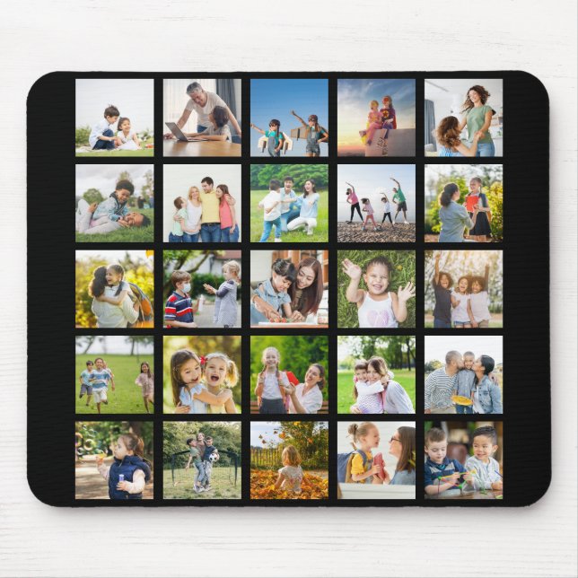Skapa din egen 25 fotokollage redigerbar musmatta (Framsidan)