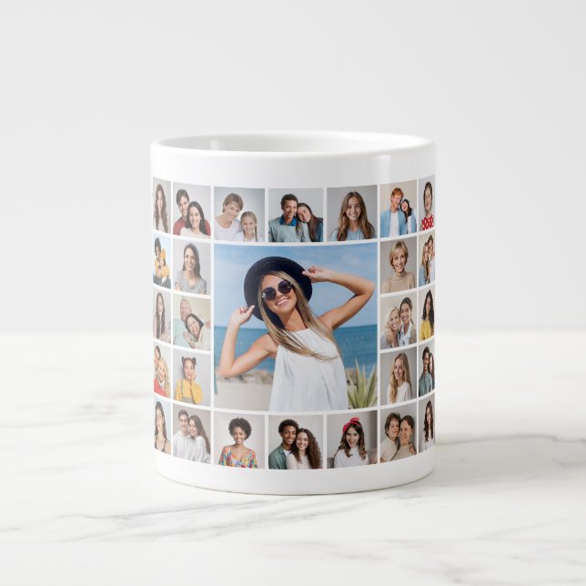 Skapa din egen 27 fotokollage jumbo mugg (Framsidan)