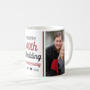 Skapa din egen 2-foto 40-årsdag Bröllop   Kaffemugg