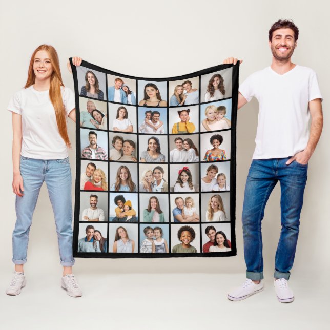 Skapa din egen 30-fotokollage fleecefilt (På plats)