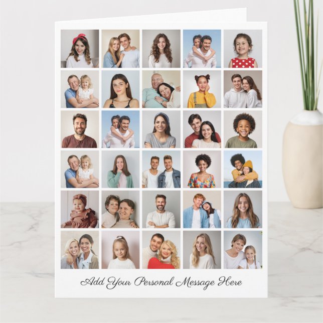 Skapa din egen 30 fotokollage lägga till din Hälsn Kort (Framsida)