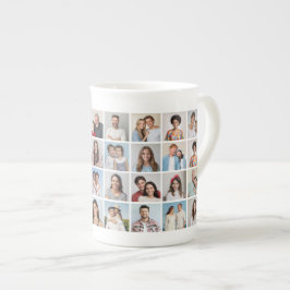 Skapa din egen 32-fotokollage benporslin mugg