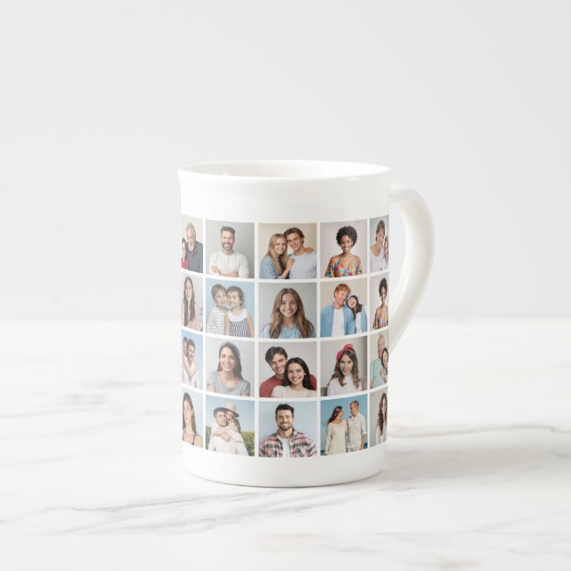 Skapa din egen 32-fotokollage benporslin mugg (Framsida höger)