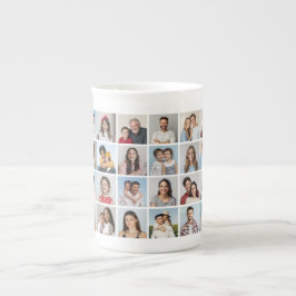 Skapa din egen 32-fotokollage benporslin mugg