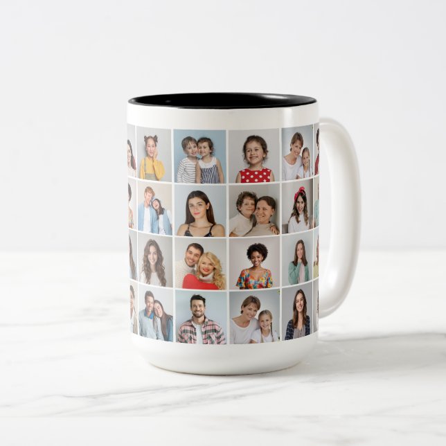 Skapa din egen 36 fotokollage Två-Tonad mugg (Framsida höger)