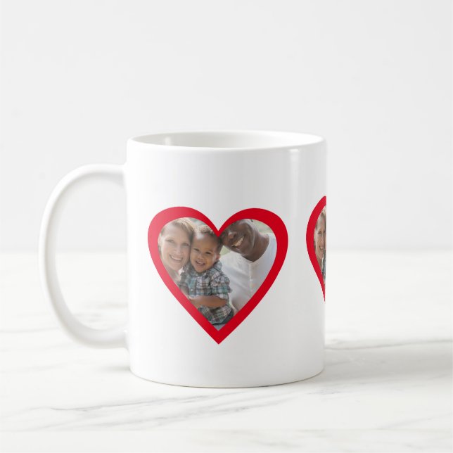 Skapa din egen 3-foto collage kaffemugg (Vänster)