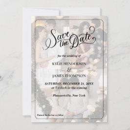 Skapa din egen 3-foto collage Save The Date Inbjudningar