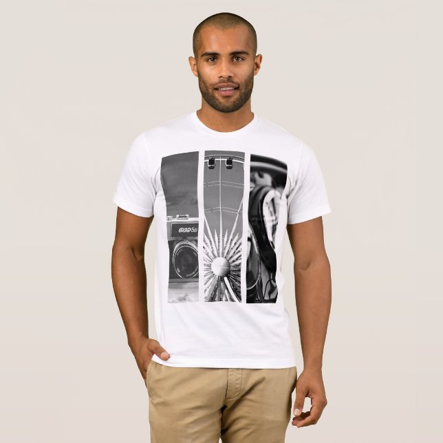 Skapa din egen 3-foto-samling t shirt (Hel framsida)